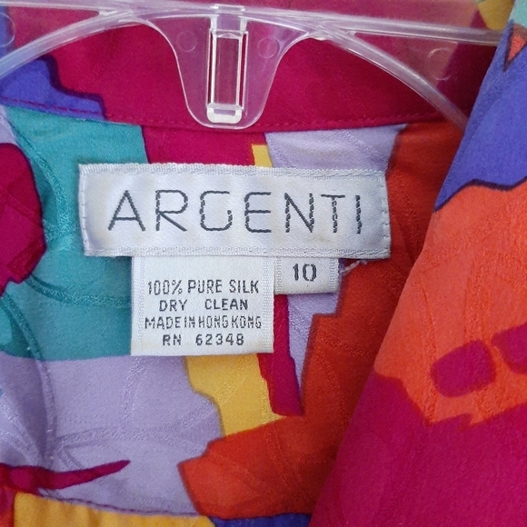 Pat Argenti multicolor silk vintage double breasted button blazer size 10 EUC - Picture 9 of 10